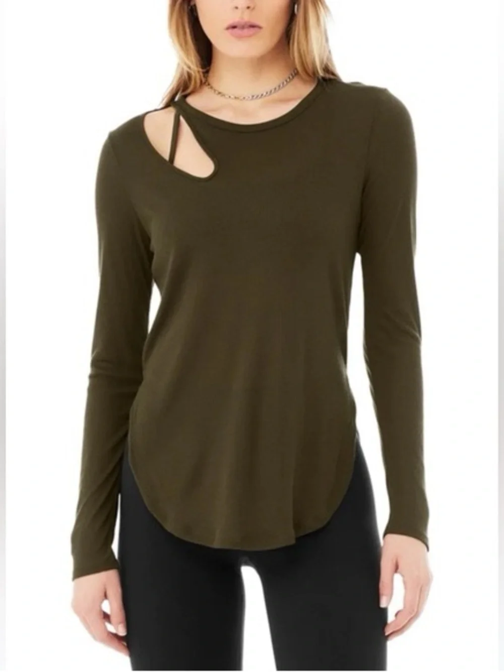 alo Yoga Cutout Ribbed Long Sleeve Tee